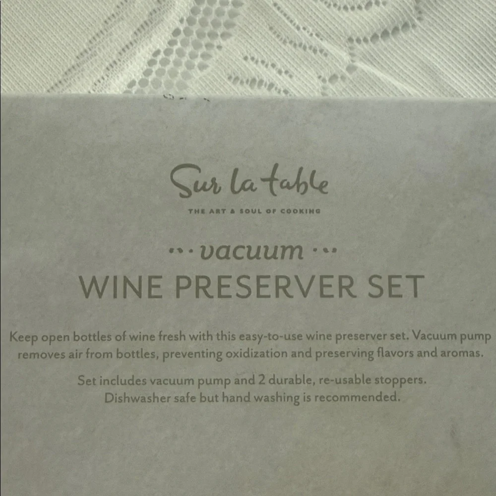 Sur La Table Black and Silver Vacuum Wine Preserver